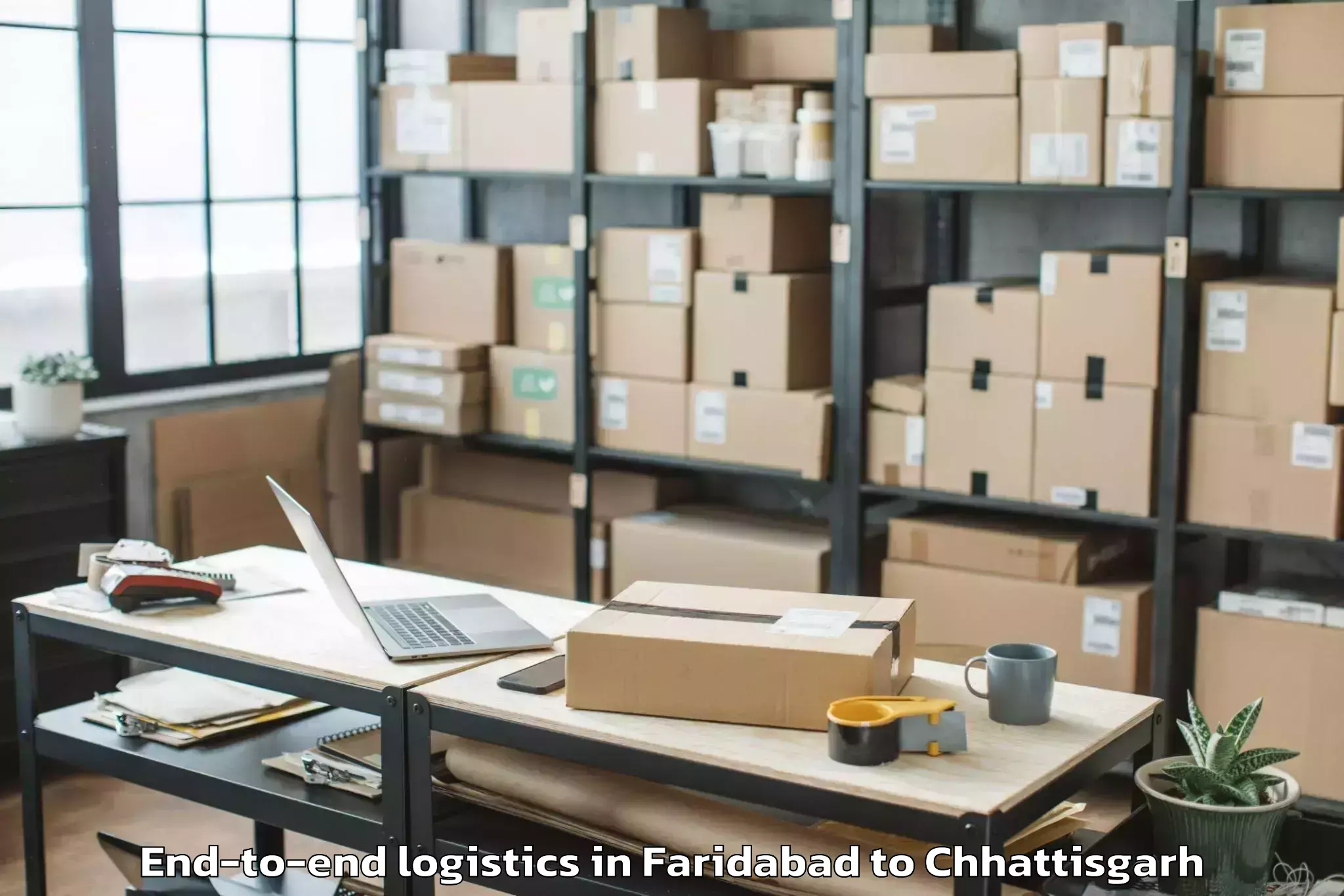 Top Faridabad to Isbm University Gariyaband End To End Logistics Available